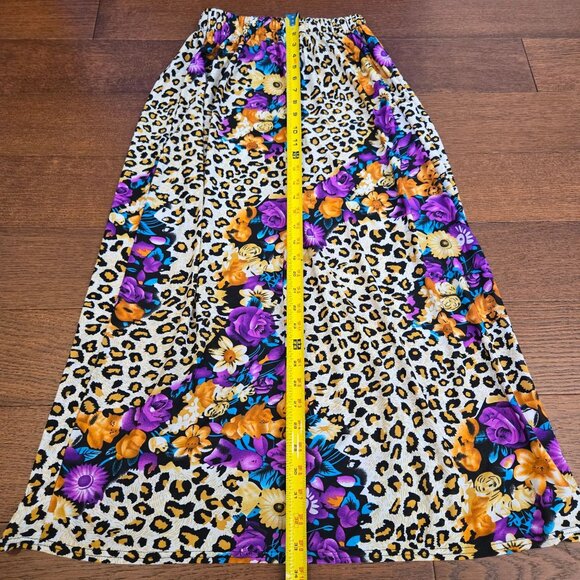 Y2K 90s Prestige Edge Semi-Sheer Floral Animal Print Maxi Shirt Juniors Small - Picture 5 of 6